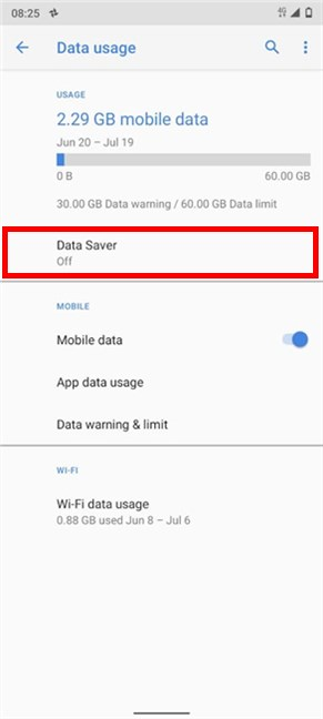 The Android Data Saver and how to enable it