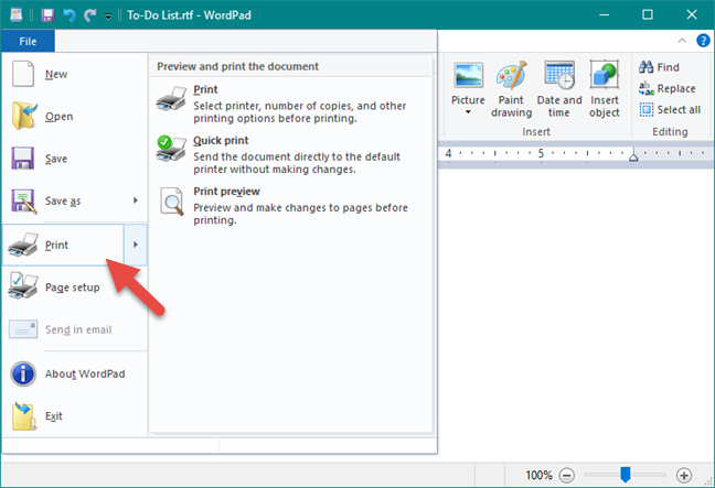 How to work with WordPad in Windows