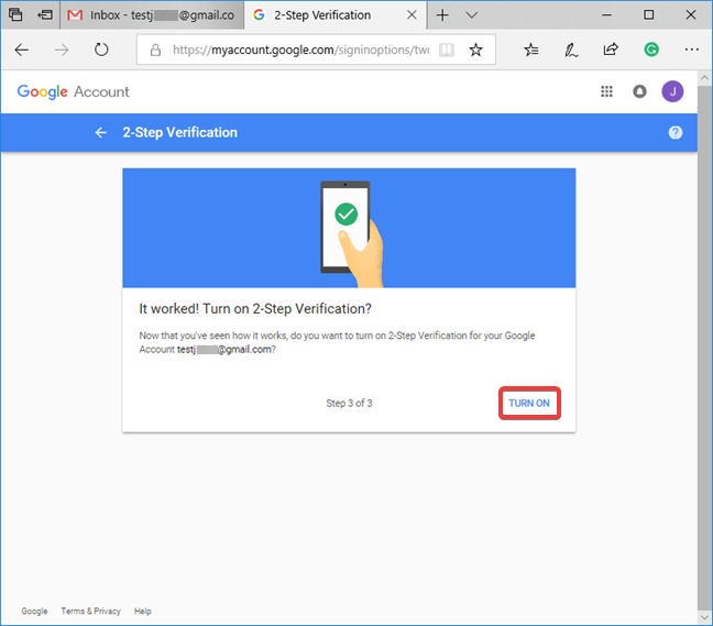 How to enable or disable 2-step verification for your Google account