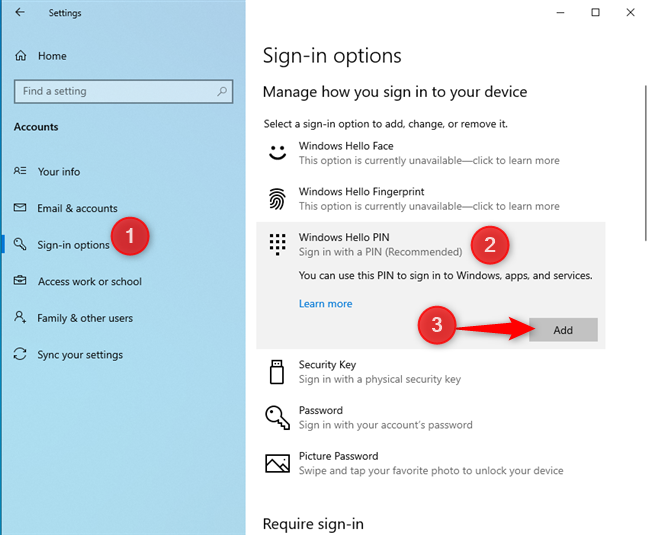 How to login to Windows 10 with a PIN? How to change the login PIN?