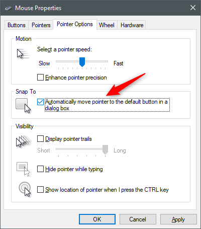 How to configure the mouse settings and sensitivity, in Windows 10