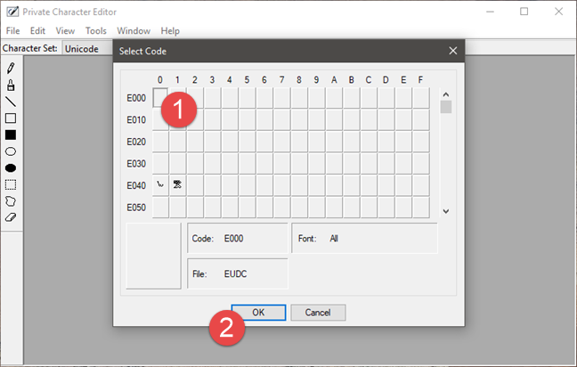 How to create your own characters with the Private Character Editor from Windows