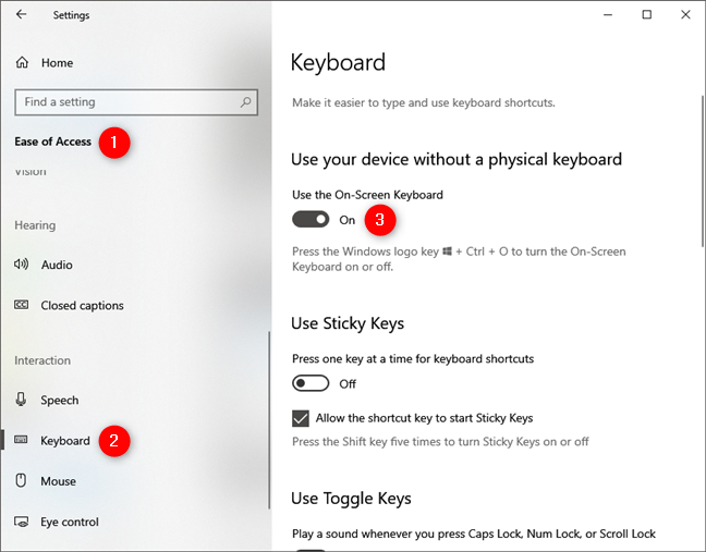 How to use the On-Screen Keyboard in Windows 10