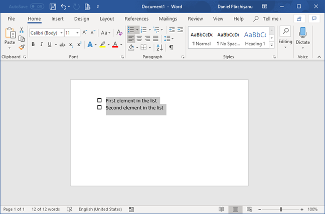 Create checklists with check boxes, and how to edit them, in Microsoft Word