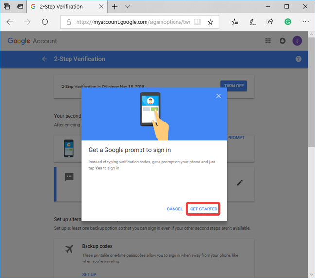 How to enable or disable 2-step verification for your Google account