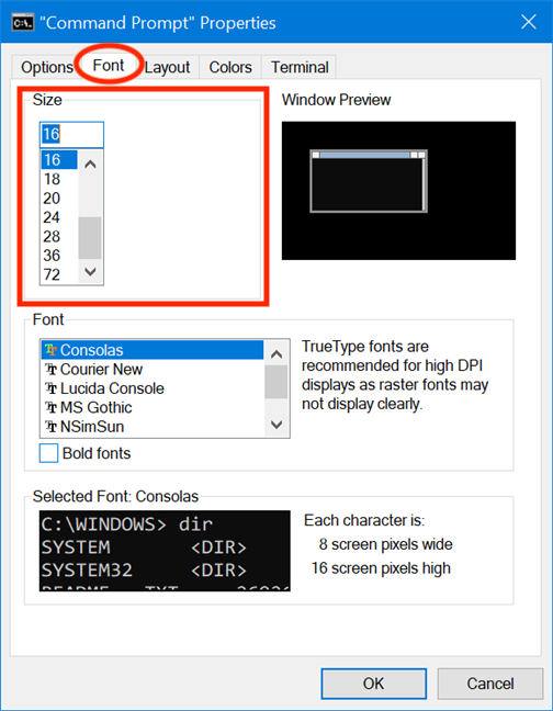 How to customize the Command Prompt (cmd) in Windows 10