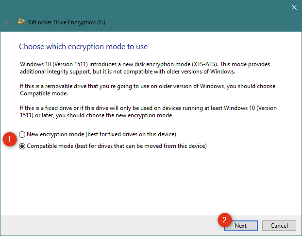 Encrypt a USB drive with BitLocker To Go in Windows 10