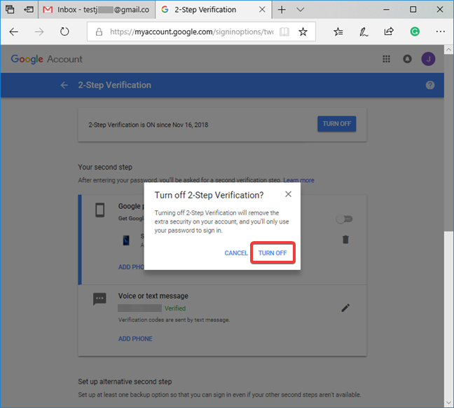 How to enable or disable 2-step verification for your Google account