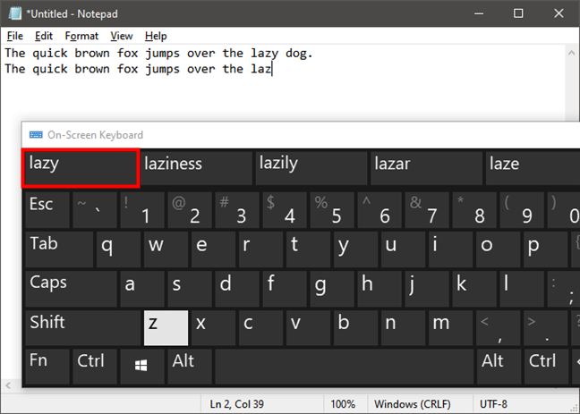 How to use the On-Screen Keyboard in Windows 10