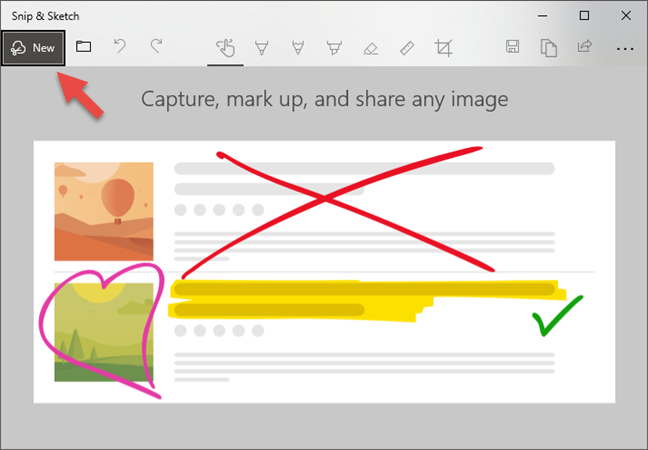 How to edit screenshots and images using Snip & Sketch