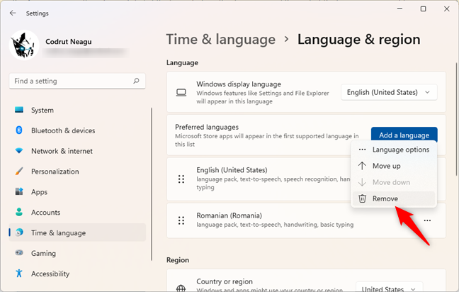 How to remove Windows display languages