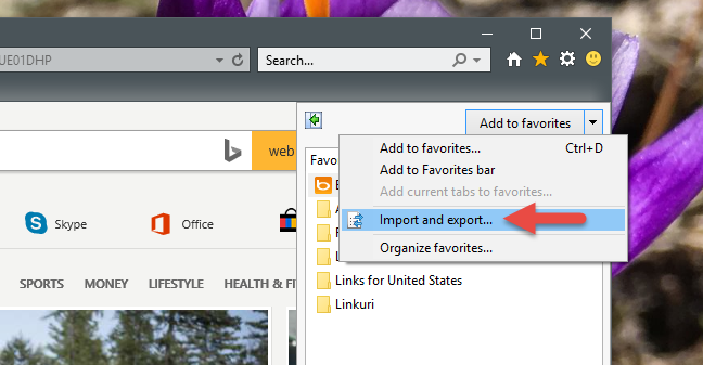 How to import or export bookmarks when using Internet Explorer