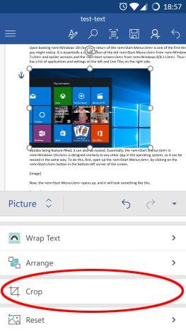 How to add and edit pictures and shapes, in Microsoft Word for Android