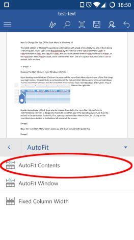 How to insert and edit tables in Microsoft Word for Android