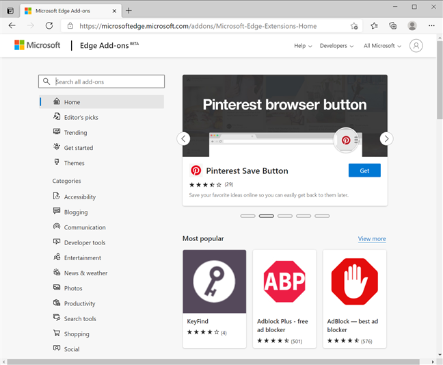 How to get, configure, and remove Microsoft Edge extensions