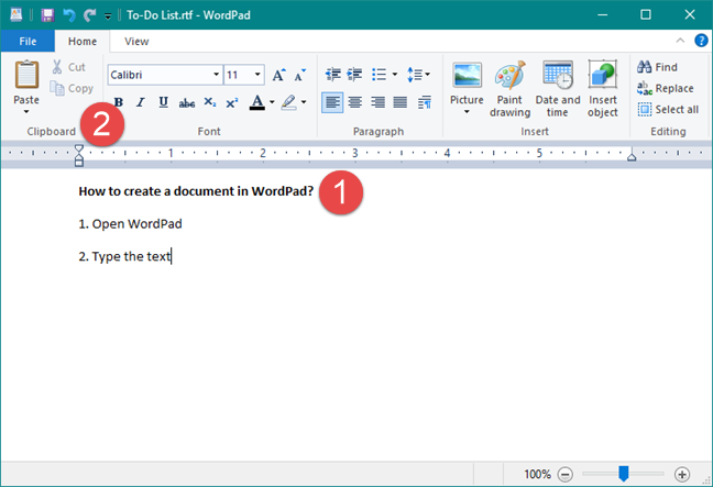 How to work with WordPad in Windows