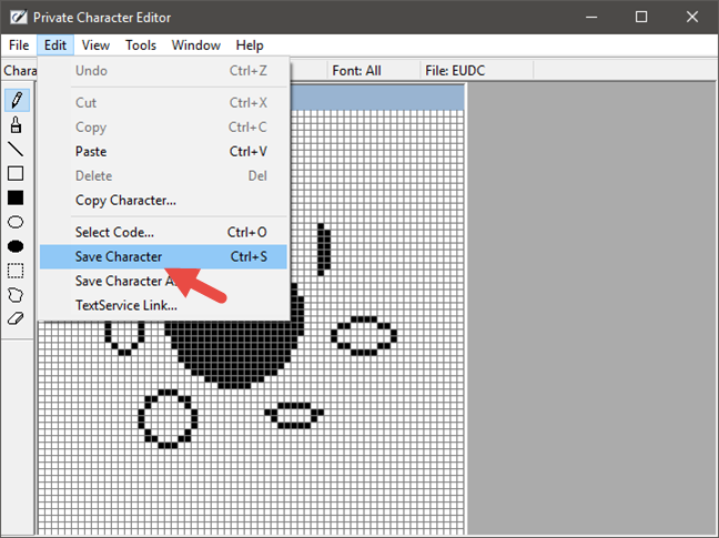 How to create your own characters with the Private Character Editor from Windows