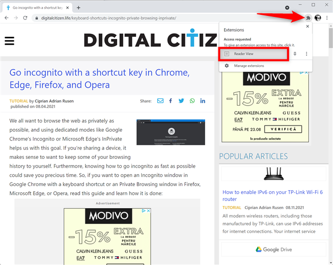 How to print an article without ads in all major browsers