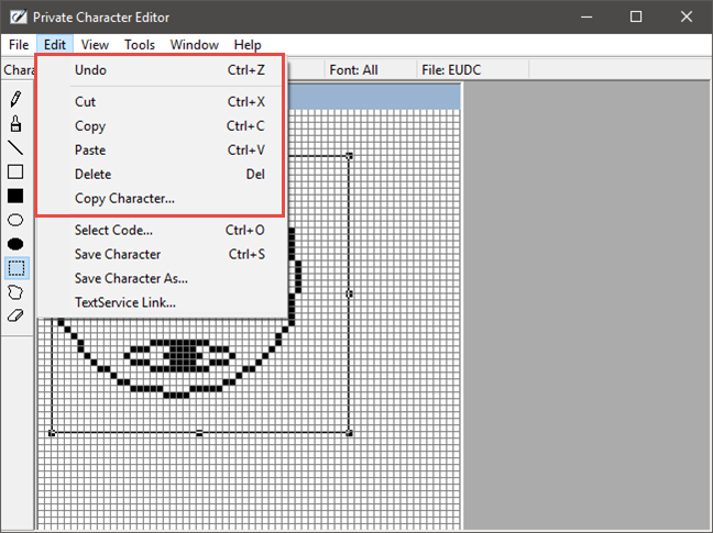 How to create your own characters with the Private Character Editor from Windows