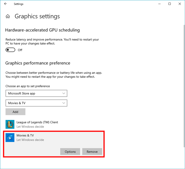 How to choose the default GPU for gaming or apps in Windows 10