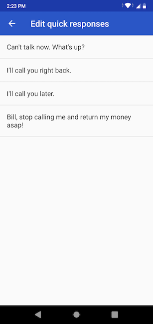 How to change quick response messages on your Android smartphone
