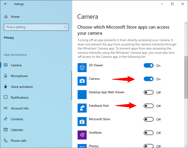 How to set app permissions in Windows 10