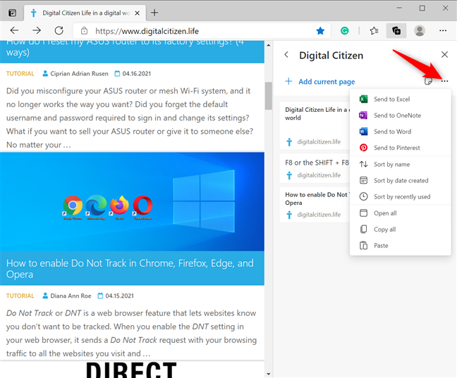 How to use the Microsoft Edge Collections