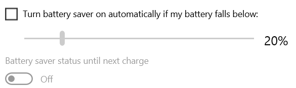 How to turn on and off the battery saver in Windows 10