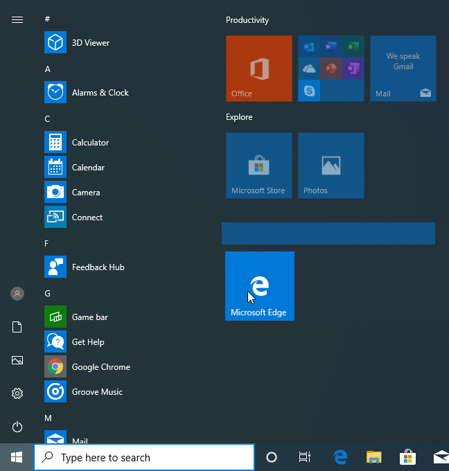 Manage groups of tiles and shortcuts on the Start Menu from Windows 10