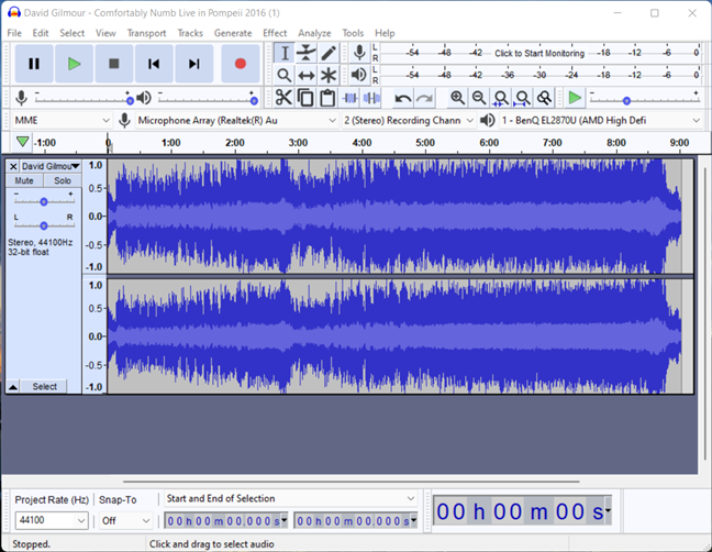 How to use Audacity to reverse audio in Windows