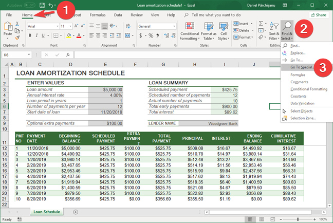 How to delete values from cells but keep your formulas, in Microsoft Excel