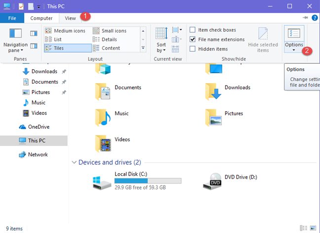 8 ways to open the Folder Options window, in Windows (all versions)