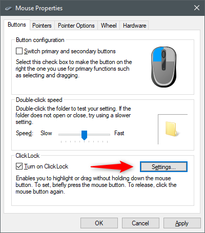 How to configure the mouse settings and sensitivity, in Windows 10