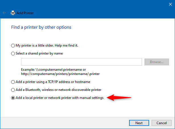 How to add a local printer on your Windows 10 computer, using a USB cable