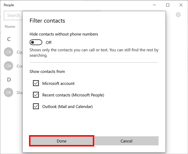 How to use the People app in Windows 10