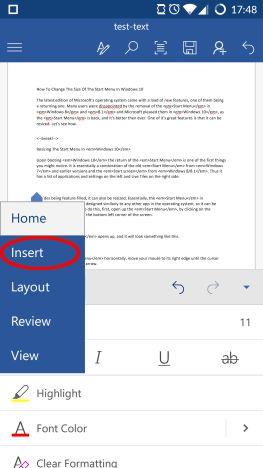 How to insert and edit tables in Microsoft Word for Android