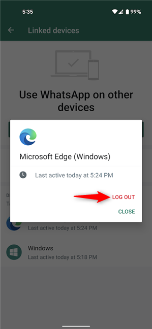 How to log out your devices from WhatsApp