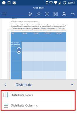 How to insert and edit tables in Microsoft Word for Android