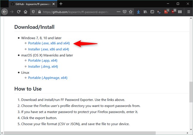 Export passwords from Chrome, Firefox, Opera, Microsoft Edge, and Internet Explorer