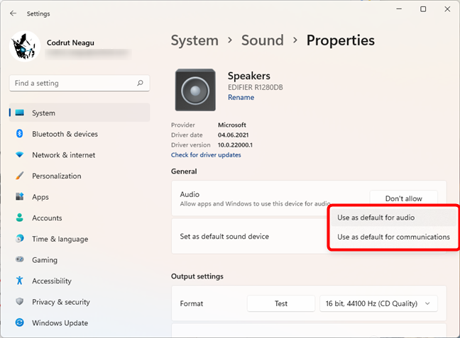 2 ways to change the default speakers in Windows 11