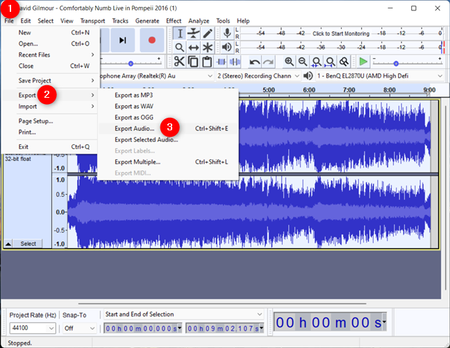 How to use Audacity to reverse audio in Windows