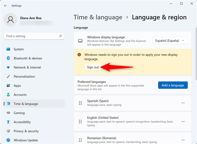 How to change the language on Windows 11