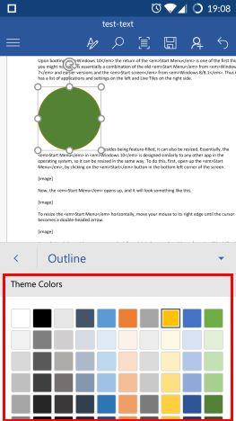 How to add and edit pictures and shapes, in Microsoft Word for Android