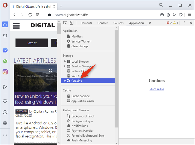 4 ways to view and remove the cookies stored in Opera