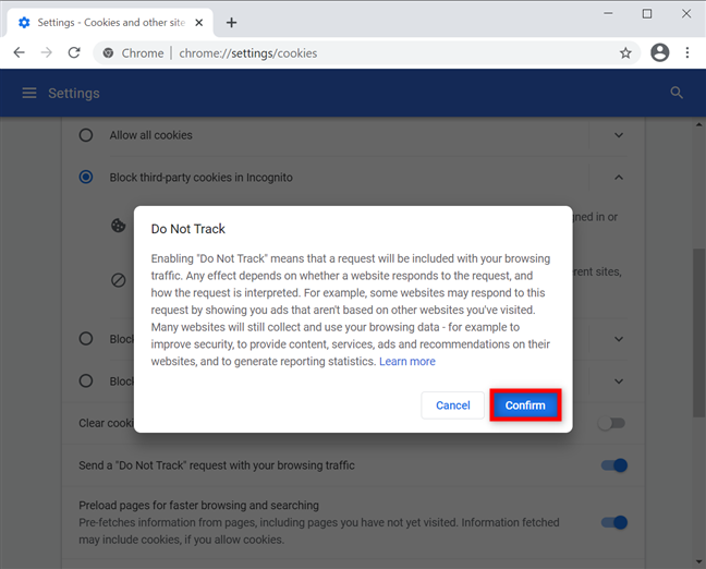 How to enable Do Not Track in Chrome, Firefox, Edge, and Opera