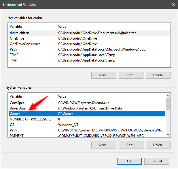 How to create user variables and system environment variables in Windows 10