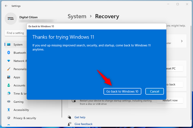 How to downgrade Windows 11 and roll back to Windows 10