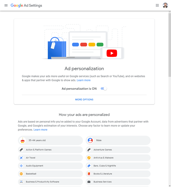 Google реклама. Персонализации рекламы Google. Ads settings Google.