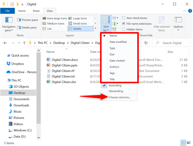 How to sort, group, and filter files & folders in Windows 10s File Explorer