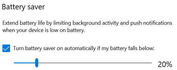 How to turn on and off the battery saver in Windows 10